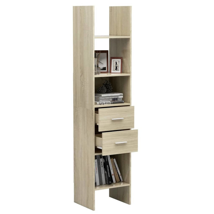 Book Cabinet Sonoma Oak 15.7"x13.8"x70.9" Chipboard