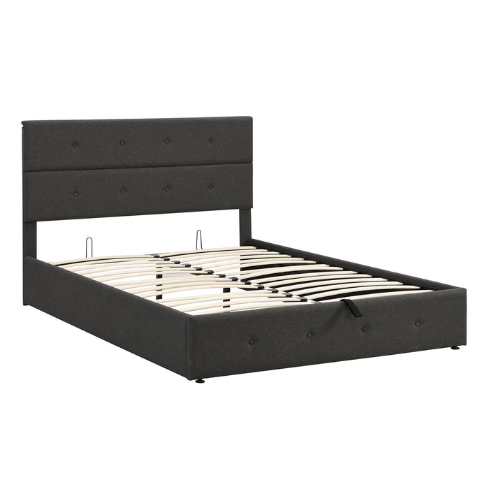 Upholstered Platform Bed with Underneath Storage,Queen Size