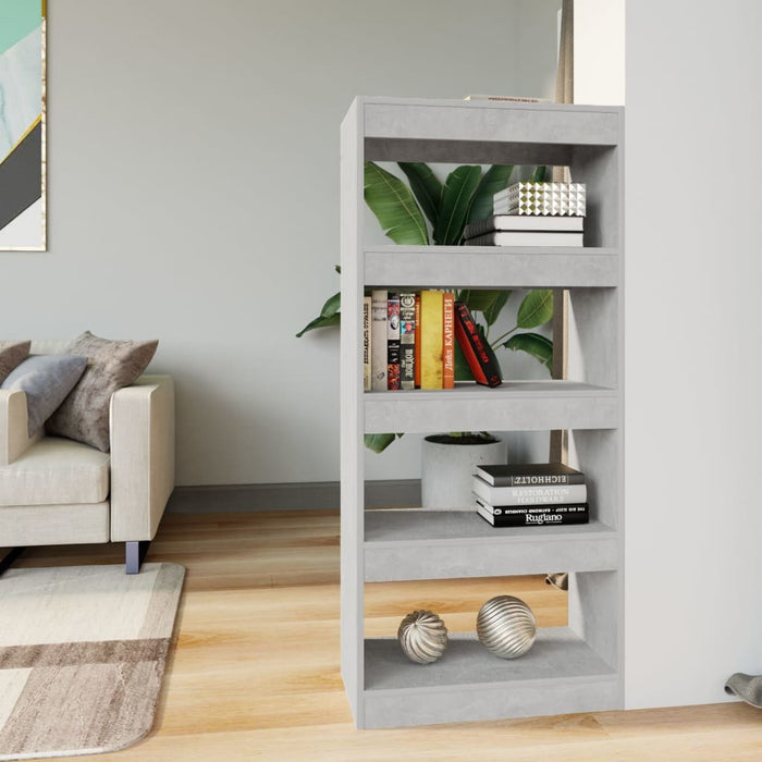 Book Cabinet/Room Divider Concrete Gray 23.6"x11.8"x53.1" Engineered Wood