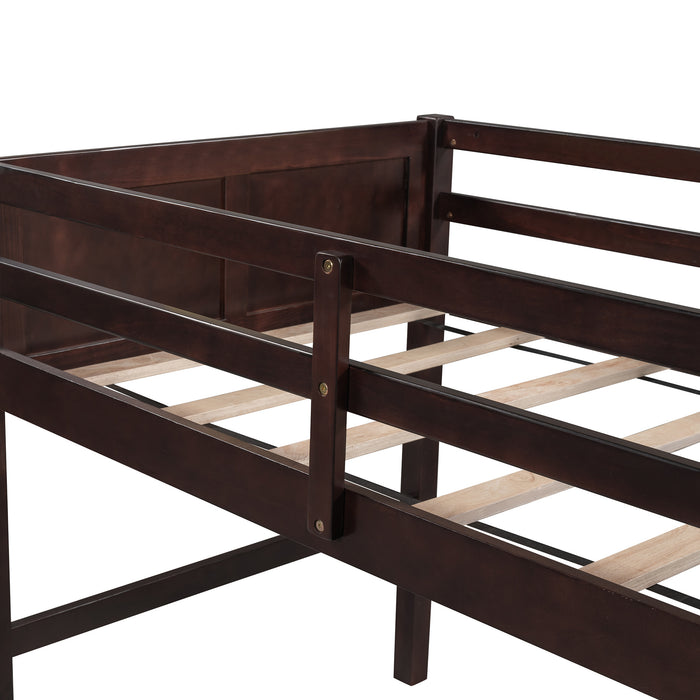 Twin Wood Loft Bed Low Loft Beds with Ladder