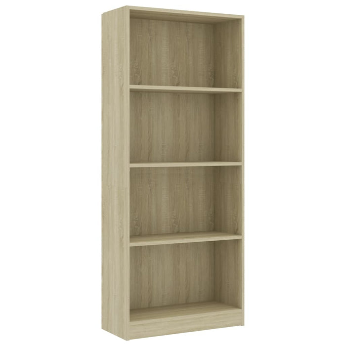 4-Tier Book Cabinet Sonoma Oak 23.6"x9.4"x55.9"