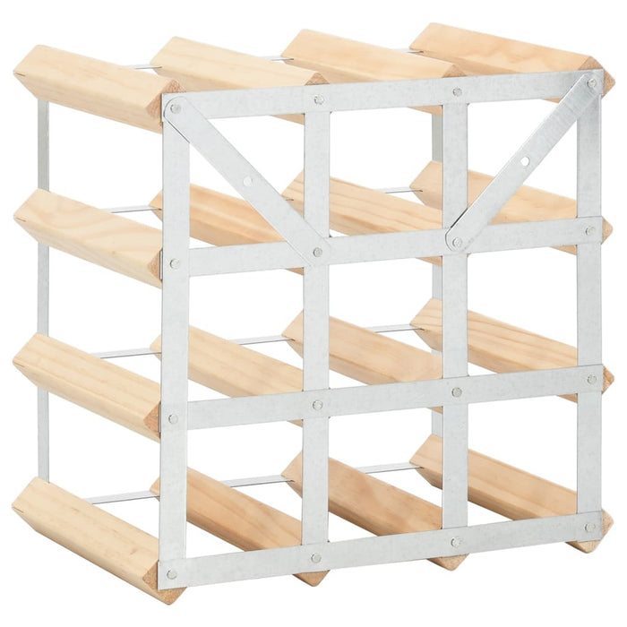 Wine Rack for 12 Bottles Solid Pinewood