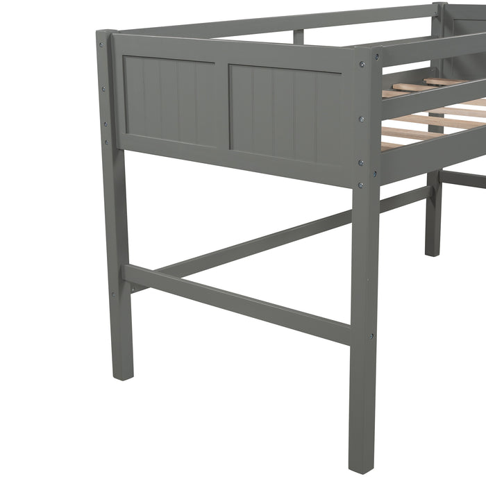 Twin Wood Loft Bed Low Loft Beds with Ladder