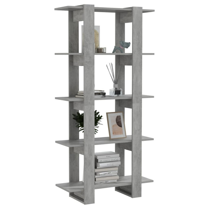 Book Cabinet/Room Divider Concrete Gray 31.5"x11.8"x63" Chipboard